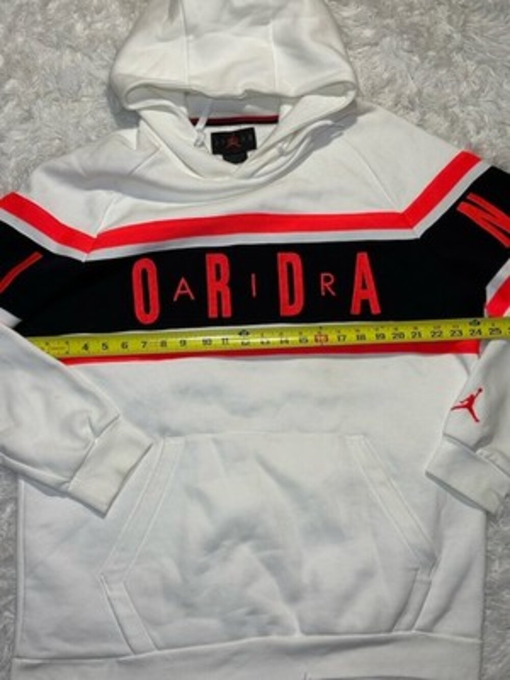Nike Air Jordan Jumpman DNA Hoodie White Infrared Fleece Pullover Size XL - Picture 5 of 7